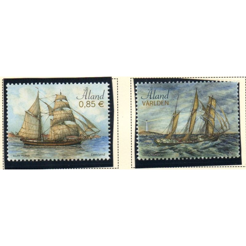 Aland Finland Sc 363-364 2015 Sailing Ships stamp set mint NH