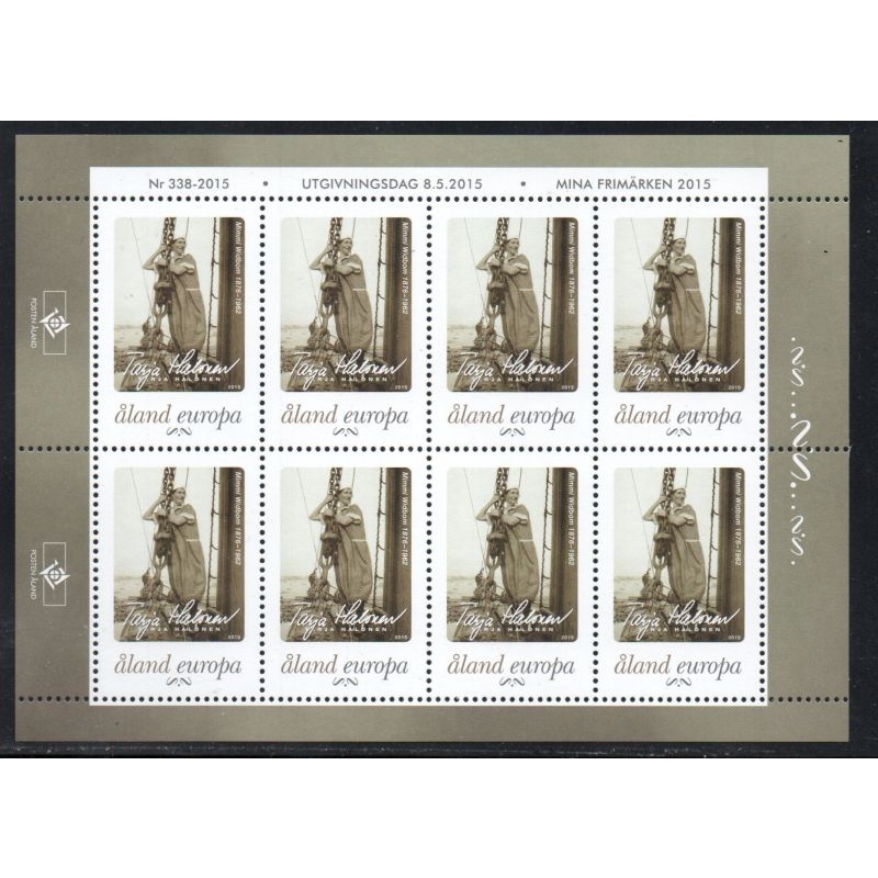 Aland (Finland) Sc 369 2015 Personalized stamp sheet of 8 mint NH