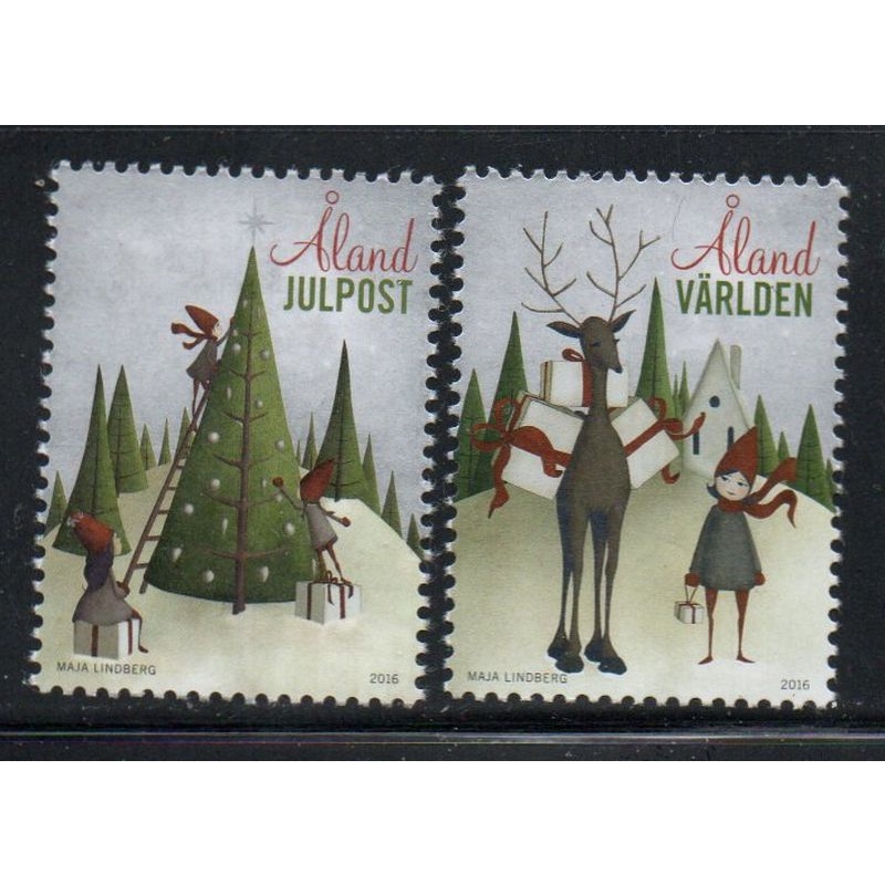 Aland Finland Sc 387-388 2016 Christmas stamp set mint NH