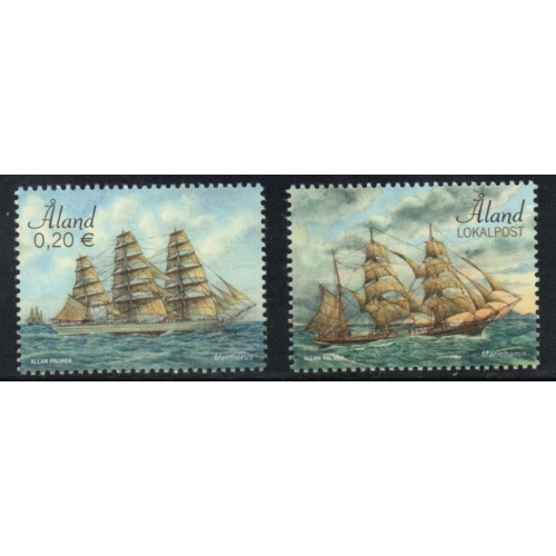 Aland Finland Sc 390-391 2017 Sailing Ships stamp set mint NH
