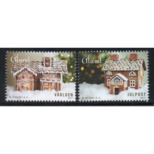 Aland Finland Sc 400-401 2017 Christmas stamp set mint NH