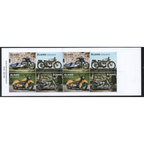 Aland Finland Sc 409 2018 Motorcycles stamp booklet  mint NH