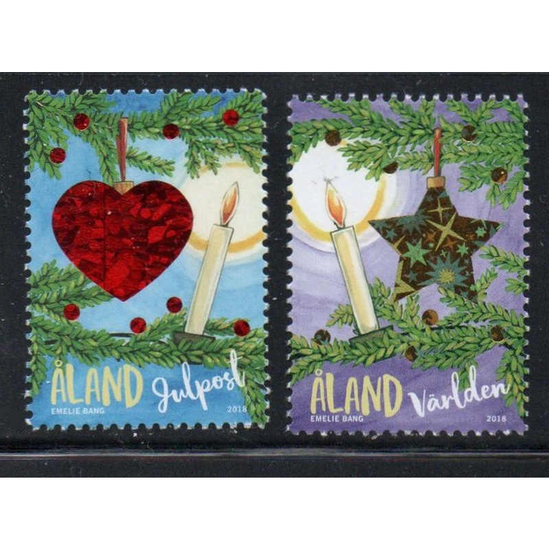 Aland Finland Sc 412-413 2018 Christmas stamp set mint NH