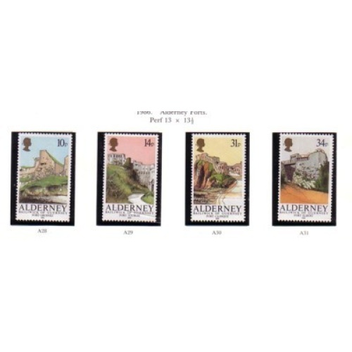 Alderney Scott 28-31 1986 Forts stamp set mint NH