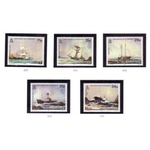 Alderney Sc 32-36 1987 Shipwrecks stamp set mint NH