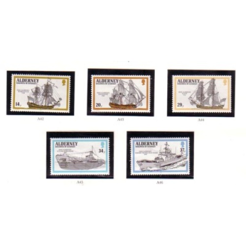 Alderney Sc 55-59 1990 Ships stamp set mint NH