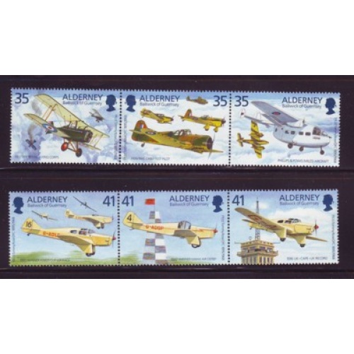 Alderney Sc 88-9 1995 Flt Lt Jones airplane stamp set mint NH