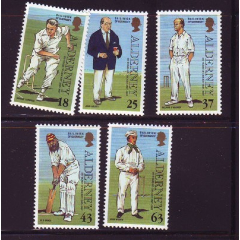 Alderney Sc 101-105 1997 Cricket Club stamp set mint NH