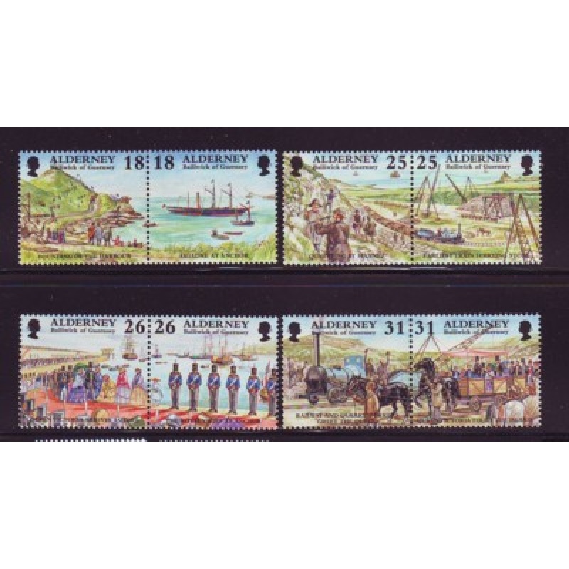 Alderney Sc 106-113 1997 Garrison Island stamp set mint NH