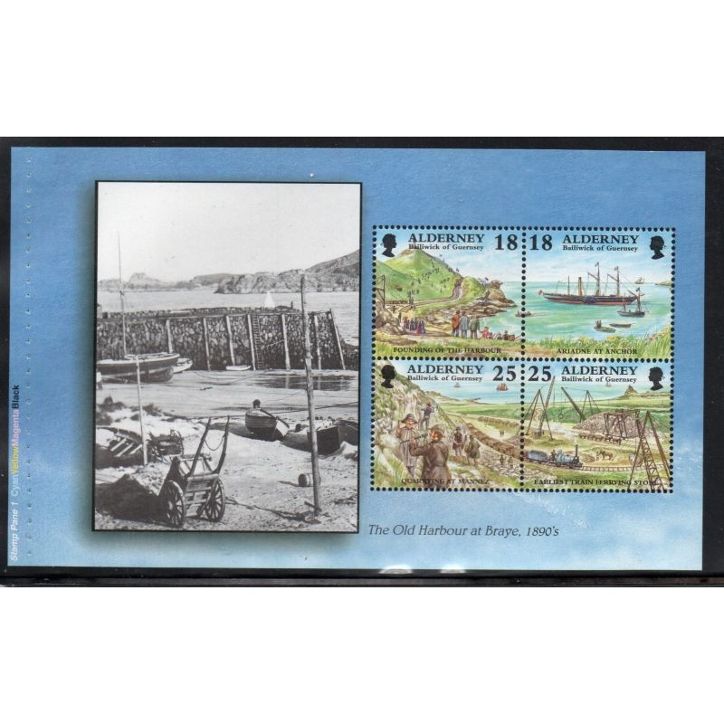 Alderney Sc 109b 1998 18p & 25p Garrison Island stamp booklet pane mint NH