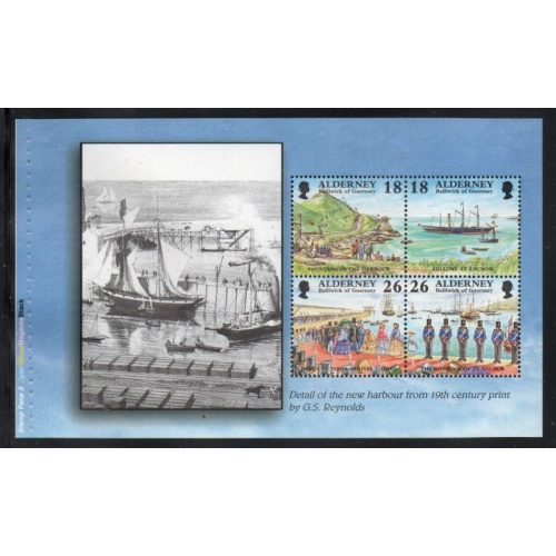 Alderney Sc 111b 1998 18p & 26p Garrison Island stamp booklet pane mint NH