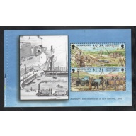 Alderney Sc 113c 1998 25p & 31p Garrison Island stamp booklet pane mint NH