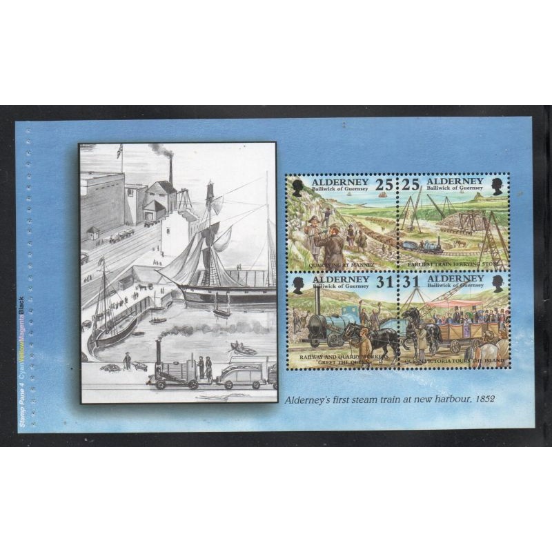 Alderney Sc 113c 1998 25p & 31p Garrison Island stamp booklet pane mint NH