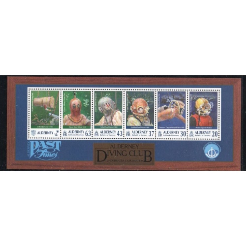Alderney Sc 118a 1998 Diving Club stamp sheet mint NH