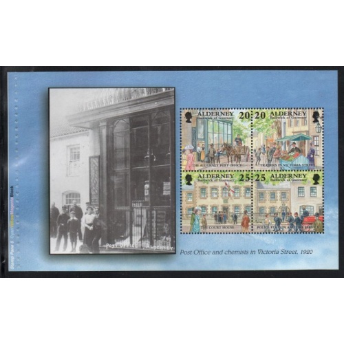 Alderney Sc 123b 1998 20p & 25p Garrison Island stamp booklet pane mint NH
