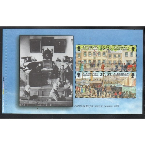 Alderney Sc 126c 1998 25p & 37p Garrison Island stamp booklet pane mint NH