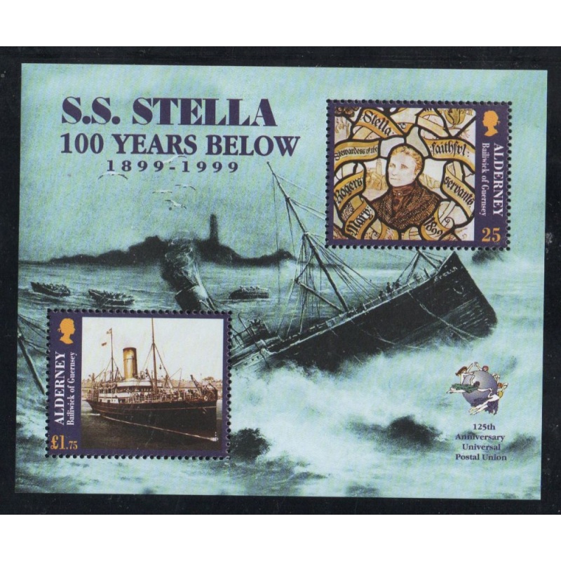 Alderney Sc  127 1999 Wreck of S.S. Stella stamp sheet mint NH