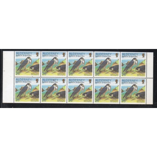 Alderney Sc 143a 2000 26 p Peregrine Falcon stamp booklet pane mint NH