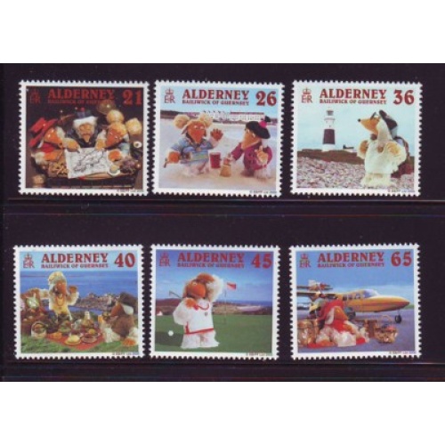Alderney Sc  148-53 2000 Wombles on Vacation stamp set mint NH