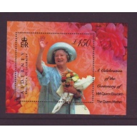 Alderney Sc  154 2000 100th Birthday Queen Mother stamp sheet mint NH