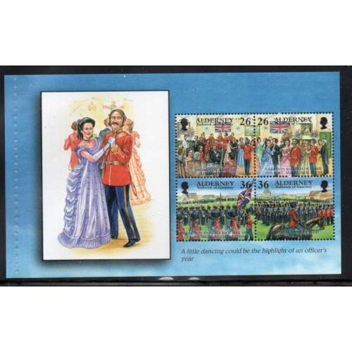 Alderney Sc 160b 200 26p & 36p  Garrison Island stamp booklet pane mint NH