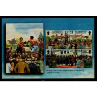 Alderney Sc 162b 2000 21p & 40p  Garrison Island stamp booklet pane mint NH Boxing