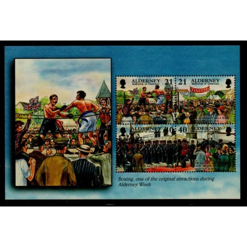 Alderney Sc 162b 2000 21p & 40p  Garrison Island stamp booklet pane mint NH Boxing