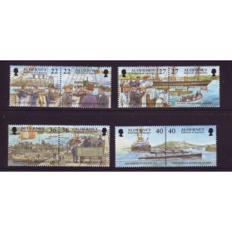 Alderney Sc  176-83 2001 Garrison Island, Naval Activities, stamp set mint NH