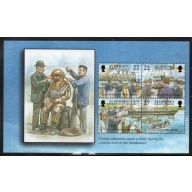 Alderney Sc 179b 2000 22p & 27p  Garrison Island stamp booklet pane mint NH Diver