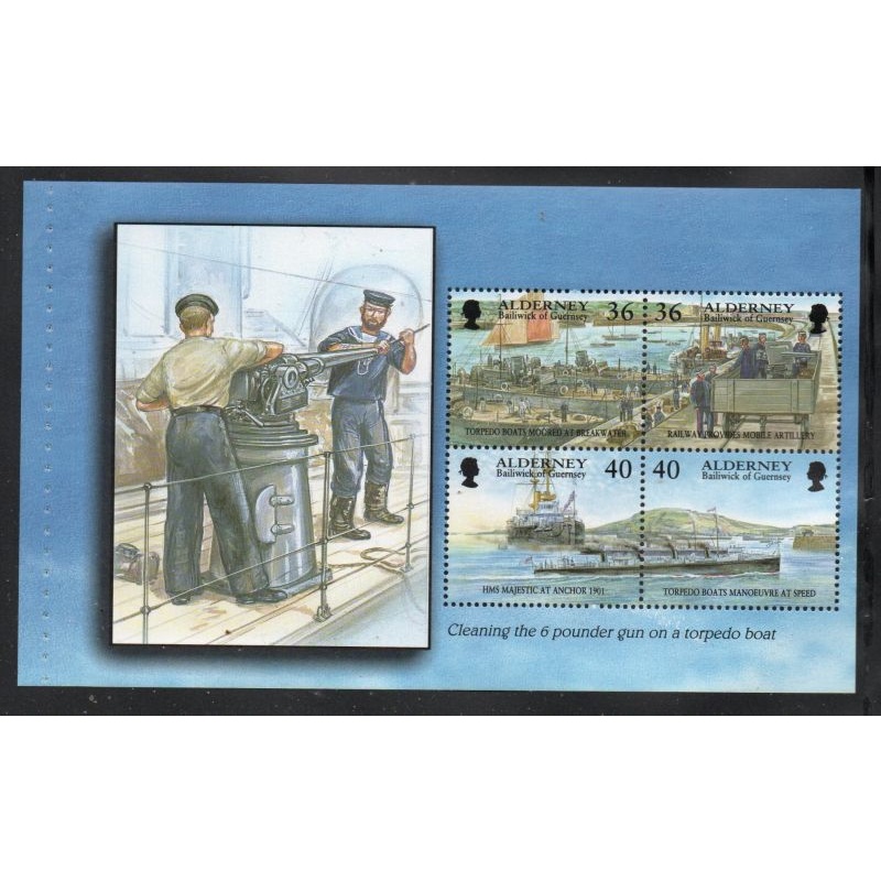 Alderney Sd 183c 2000 36p & 40p  Garrison Island stamp booklet pane mint NH