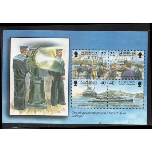 Alderney Sc 183b 2000 22p & 40p  Garrison Island stamp booklet pane mint NH Searchlight