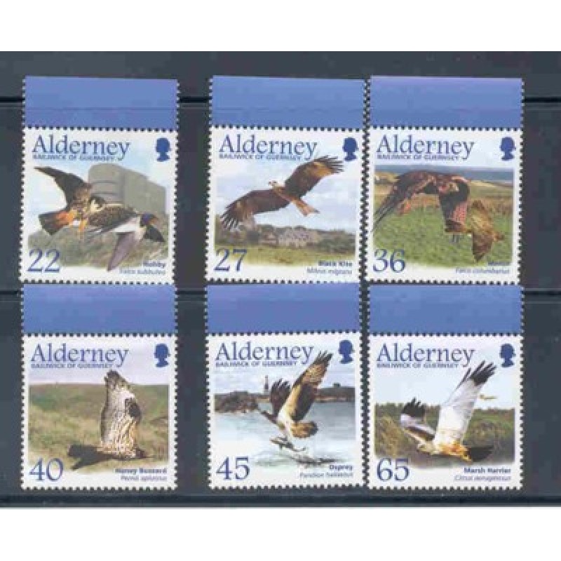 Alderney Sc  185-290 2002 Birds stamp set mint NH
