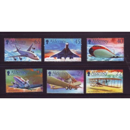 Alderney Sc  203-08 2003 100th Anniversary Powered Flight stamp set mint NH