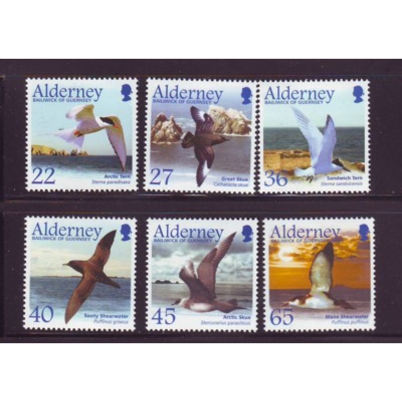 Alderney Sc  209-214 2003 Birds stamp set mint NH