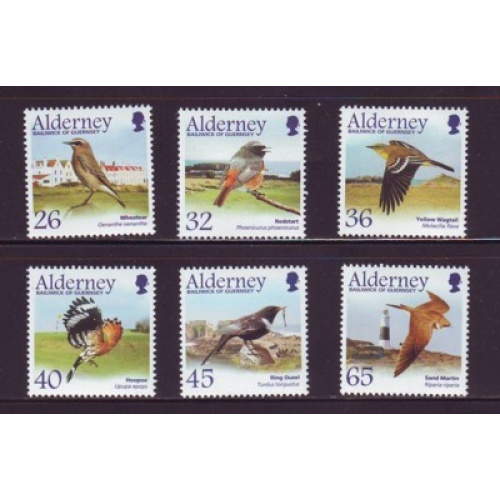 Alderney Sc  233-236 2004 Migrating Birds Passerines stamp set mint NH