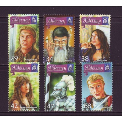 Alderney Sc  263-68 2005 Arthorian Legends  stamp set mint NH