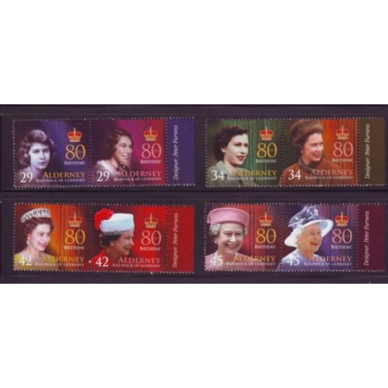 Alderney Sc  269-272 2006 80th Birthday QE II  stamp set mint NH