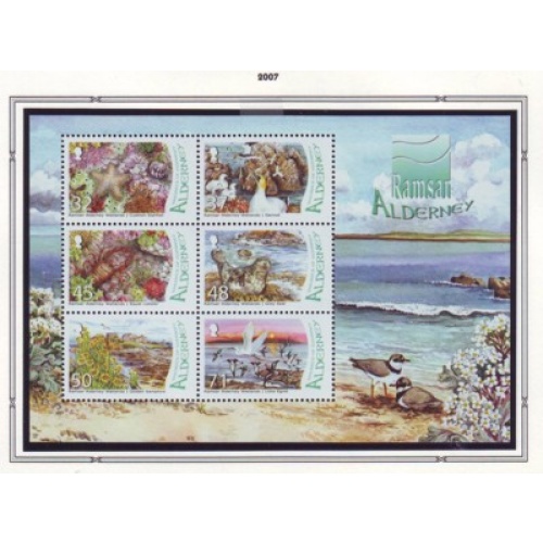 Alderney Sc 296a 2007 Wetlands stamp sheet mint NH