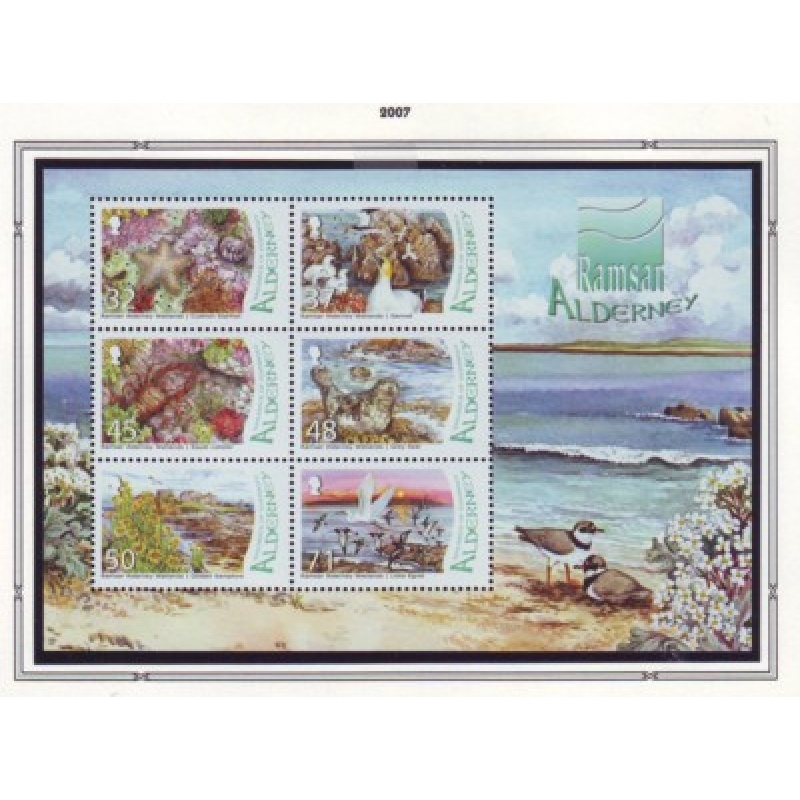 Alderney Sc 296a 2007 Wetlands stamp sheet mint NH
