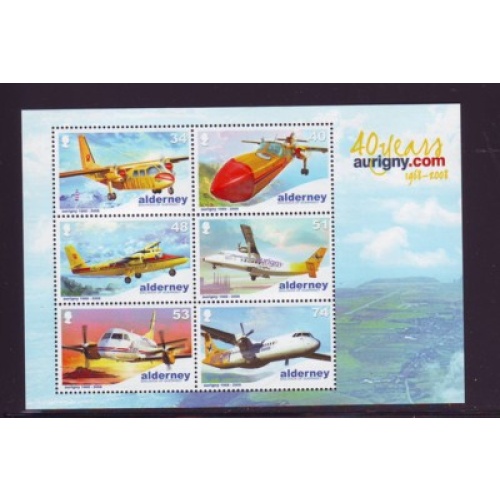 Alderney Sc 337a 2008 Aurigny Air Servces stamp sheet mint NH