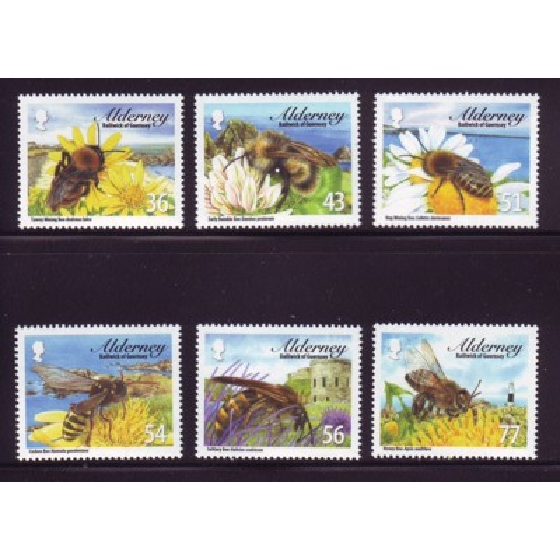 Alderney Sc 338-343 2009 Bees stamp set mint NH