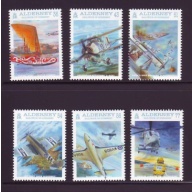 Alderney Sc 350-355 2009 Naval Aviation stamp set mint NH