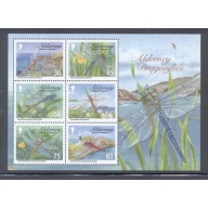 Alderney Sc 367a 2010 Dragonflies stamp sheet mint NH