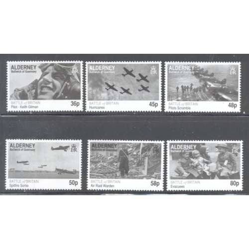 Alderney Sc 369-374 2010 Battle of Britain Anniversary stamp set mint NH