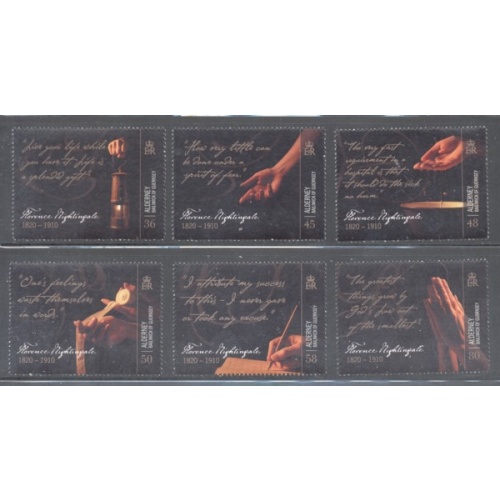 Alderney Sc 377-382 2010 Florence Nightingale stamp set mint NH