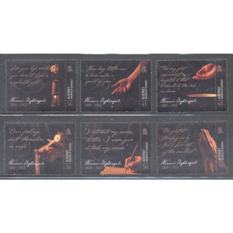 Alderney Sc 377-382 2010 Florence Nightingale stamp set mint NH
