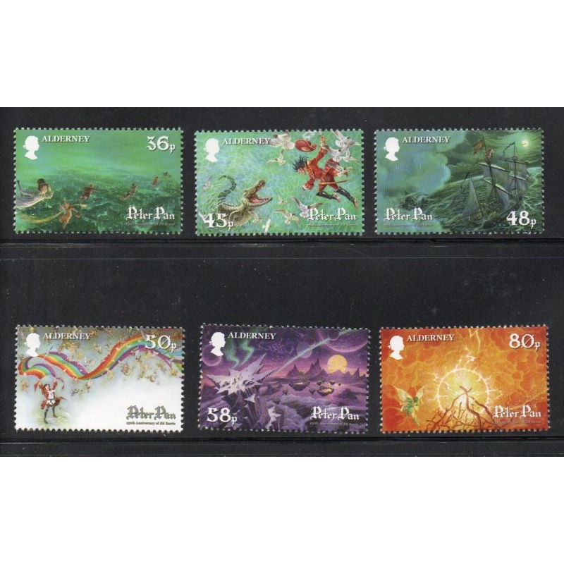 Alderney Sc 383-388 2010 Peter Pan stamp set mint NH