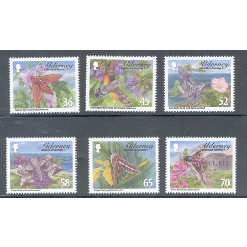 Alderney Sc 397-402 2011 Moths stamp set mint NH