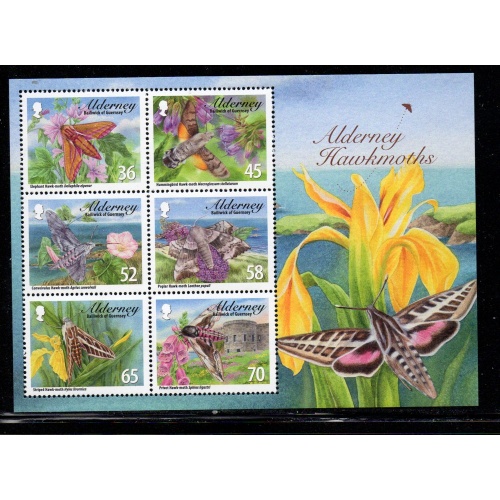 Alderney Sc 402a 2011 Moths stamp sheet mint NH