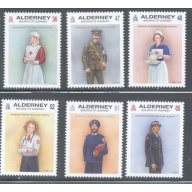 Alderney Sc 415-420 2011 Red Cross Uniforms stamp set mint NH